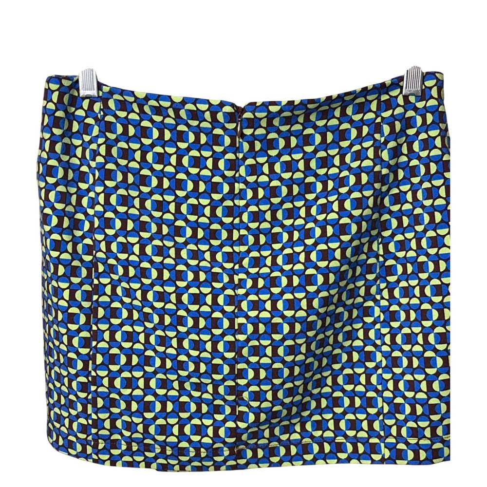 Urban Outfitters Blue Green Geometric Retro 60s Mod Button Mini Skirt‎ Womens M - Picture 5 of 5